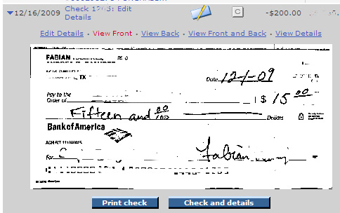 How to write a check bank of america example